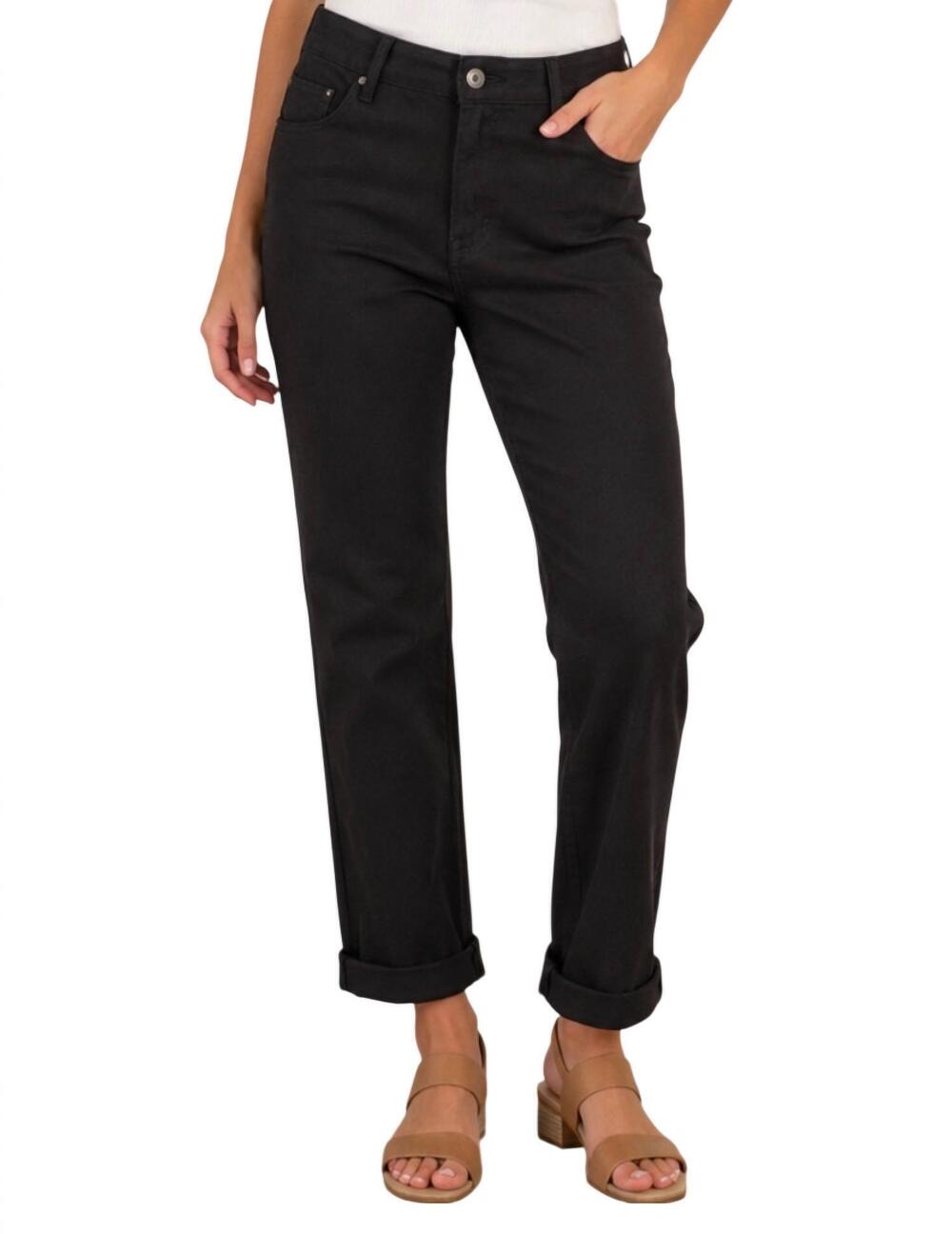 NEW ETHYL mid rise cuffed jean in black
